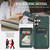 Samsung Galaxy S26 Ultra 5G Fierre Shann FS-024 Oil Wax Cow Leather Card Holder Back Phone Case - Green