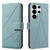Samsung Galaxy S26 Ultra 5G Geometric Pattern RFID Leather Phone Case - Green