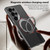 Samsung Galaxy S26 Ultra 5G GKK Metal Paint Skin Feel Fabric Texture Leather Phone Case With Magnetic Rotating Holder, Not Included Pen - Brown