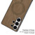 Samsung Galaxy S26 Ultra 5G GKK Plating Leather Built-in MagSafe Frosted Phone Case - Brown