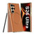 Samsung Galaxy S26 Ultra 5G GKK Plating Leather Curved Magnetic Phone Case without Pen - Orange