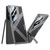 Samsung Galaxy S26 Ultra 5G GKK Wide Vision Leather Mecha Phone Case with Holder - Grey Black