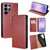 Samsung Galaxy S26 Ultra 5G Gloss Oil Solid Color Magnetic Leather Phone Case - Brown