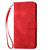 Samsung Galaxy S26 Ultra 5G Grid Butterfly Embossed Pattern Leather Phone Case with Lanyard - Red