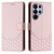 Samsung Galaxy S26 Ultra 5G Honeycomb Embossing RFID Leather Phone Case - Pink