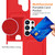 Samsung Galaxy S26 Ultra 5G Integrated Card Bag Solid Color Liquid Silicone Phone Case with Lanyard - Red