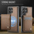Samsung Galaxy S26 Ultra 5G JEEHOOD J06 British Style RFID MagSafe Card Bag PU Phone Case - Brown