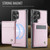 Samsung Galaxy S26 Ultra 5G JEEHOOD J06 British Style RFID MagSafe Card Bag PU Phone Case - Pink
