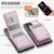 Samsung Galaxy S26 Ultra 5G JEEHOOD J06 British Style RFID MagSafe Card Bag PU Phone Case - Pink