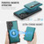 Samsung Galaxy S26 Ultra 5G JEEHOOD J12 Exquisite RFID MagSafe Zipper Card Bag Phone Case - Green