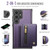 Samsung Galaxy S26 Ultra 5G JEEHOOD J12 Exquisite RFID MagSafe Zipper Card Bag Phone Case - Purple