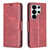 Samsung Galaxy S26 Ultra 5G Lambskin Texture Pure Color Flip Leather Phone Case - Red