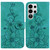 Samsung Galaxy S26 Ultra 5G Lily Embossed Leather Phone Case - Green