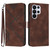 Samsung Galaxy S26 Ultra 5G Line Pattern Skin Feel Leather Phone Case - Coffee