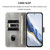 Samsung Galaxy S26 Ultra 5G Line Splicing Buckle Retro Leather Phone Case - Grey