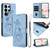Samsung Galaxy S26 Ultra 5G Lotus Embossed Leather Phone Case with Lanyard - Blue