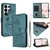 Samsung Galaxy S26 Ultra 5G Lotus Embossed Leather Phone Case with Lanyard - Dark Green