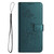 Samsung Galaxy S26 Ultra 5G Lotus Embossed Leather Phone Case with Lanyard - Dark Green
