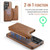 Samsung Galaxy S26 Ultra 5G MAGKING K3 Series MagSafe RFID Card Bag Detachable Phone Case - Brown