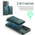 Samsung Galaxy S26 Ultra 5G MAGKING K4 Series MagSafe RFID Tri-fold Card Bag Detachable Phone Case - Green