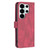 Samsung Galaxy S26 Ultra 5G Magnetic Buckle Rhombus Texture Leather Phone Case - Red