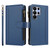 Samsung Galaxy S26 Ultra 5G Magnetic Closure 9 Card Slots Zipper Leather Case with Hand Strap - Dark Blue