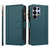 Samsung Galaxy S26 Ultra 5G Magnetic Closure 9 Card Slots Zipper Leather Case with Hand Strap - Dark Green