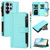 Samsung Galaxy S26 Ultra 5G Magnetic Closure 9 Card Slots Zipper Leather Case with Hand Strap - Mint Green
