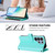 Samsung Galaxy S26 Ultra 5G Magnetic Closure 9 Card Slots Zipper Leather Case with Hand Strap - Mint Green