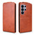 Samsung Galaxy S26 Ultra 5G Magnetic Vertical Flip Leather Phone Case with Buckle - Brown