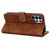 Samsung Galaxy S26 Ultra 5G Mandala Embossed Dual-Fold Calf Leather Phone Case - Brown