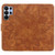 Samsung Galaxy S26 Ultra 5G Mandala Embossed Dual-Fold Calf Leather Phone Case - Brown