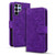 Samsung Galaxy S26 Ultra 5G Mandala Embossed Dual-Fold Calf Leather Phone Case - Purple