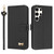 Samsung Galaxy S26 Ultra 5G Metal Bow Leather Phone Case with Hand Strap - Black
