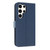 Samsung Galaxy S26 Ultra 5G Metal Bow Leather Phone Case with Hand Strap - Dark Blue