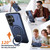 Samsung Galaxy S26 Ultra 5G Metal Rotation Holder MagSafe TPU Hybrid PC Phone Case - Navy Blue
