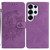 Samsung Galaxy S26 Ultra 5G Moonlit Butterfly Dance Pattern Embossed Leather Phone Case - Purple