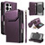 Samsung Galaxy S26 Ultra 5G Multi Card Wallet Leather Phone Case with Strap - Purple