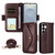 Samsung Galaxy S26 Ultra 5G Multi-card Slots Crossbody Cowhide Leather Phone Case - Brown