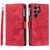 Samsung Galaxy S26 Ultra 5G Multi-Card Totem Zipper Leather Phone Case - Red