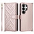Samsung Galaxy S26 Ultra 5G Multifunctional 6-Card Slots Leather Phone Case with Wrist Strap - Pink