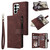 Samsung Galaxy S26 Ultra 5G Multifunctional Frosted Zipper Wallet Leather Phone Case - Coffee