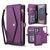 Samsung Galaxy S26 Ultra 5G Multifunctional Wallet Detachable Leather Phone Case with Lanyard - Dark Purple
