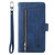 Samsung Galaxy S26 Ultra 5G Nine Card Zipper Bag Leather Phone Case with Lanyard - Blue