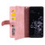 Samsung Galaxy S26 Ultra 5G Nine Card Zipper Bag Leather Phone Case with Lanyard - Pink