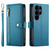 Samsung Galaxy S26 Ultra 5G Nine Card-slot Zipper Wallet Bag Leather Phone Case - Blue
