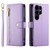 Samsung Galaxy S26 Ultra 5G Nine Card-slot Zipper Wallet Bag Leather Phone Case - Purple