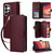 Samsung Galaxy S26 Ultra 5G Nine-card Slots Zipper Wallet Bag Leather Phone Case - Wine Red