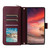 Samsung Galaxy S26 Ultra 5G Nine-card Slots Zipper Wallet Bag Leather Phone Case - Wine Red