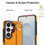 Samsung Galaxy S26 Ultra 5G Non-slip Full Coverage Ring PU Phone Case with Wristband - Orange